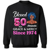 Blessed 50th Grace and Mercy Since 1974 Shirt, Hello 50 Shirt , 50th Birthday Gift for Women , 50th Birthday Gift