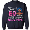 Blessed 50th Grace and Mercy Since 1974 Shirt, Hello 50 Shirt , 50th Birthday Gift for Women , 50th Birthday Gift