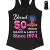 Blessed 50th Grace and Mercy Since 1974 Shirt, Hello 50 Shirt , 50th Birthday Gift for Women , 50th Birthday Gift