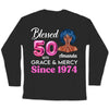 Blessed 50th Grace and Mercy Since 1974 Shirt, Hello 50 Shirt , 50th Birthday Gift for Women , 50th Birthday Gift