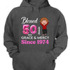 Custom Blessed 50th Grace and Mercy Since 1974 Shirt, Hello 50 Shirt, 50th Birthday Gift for Women , 50th Birthday Gift