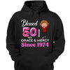 Custom Blessed 50th Grace and Mercy Since 1974 Shirt, Hello 50 Shirt, 50th Birthday Gift for Women , 50th Birthday Gift