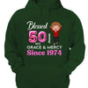 Custom Blessed 50th Grace and Mercy Since 1974 Shirt, Hello 50 Shirt, 50th Birthday Gift for Women , 50th Birthday Gift