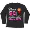Custom Blessed 50th Grace and Mercy Since 1974 Shirt, Hello 50 Shirt, 50th Birthday Gift for Women , 50th Birthday Gift