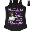 I Can Do All Things Through Christ Who Gives Me Strength Shirt, Customized Birthday Month Shirt For Girl, Custom Name Custom Date Birthday Gift Shirt