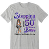 Stepping into my 50th Birthday Like A Boss Shirt, Glitter Bling Birthday Shirt, Women 50th Birthday Shirt, Birthday Boss Shirt