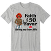 Personalized Faith and 50th Farvor Living My Best Life Shirt, Birthday Women Shirt, Since 1974 Shirt, Birthday Shirt