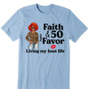 Personalized Faith and 50th Farvor Living My Best Life Shirt, Birthday Women Shirt, Since 1974 Shirt, Birthday Shirt