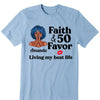 Personalized Faith and 50th Farvor Living My Best Life Shirt, Birthday Women Shirt, Since 1974 Shirt, Birthday Shirt