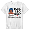 Personalized Faith and 50th Farvor Living My Best Life Shirt, Birthday Women Shirt, Since 1974 Shirt, Birthday Shirt