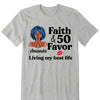 Personalized Faith and 50th Farvor Living My Best Life Shirt, Birthday Women Shirt, Since 1974 Shirt, Birthday Shirt