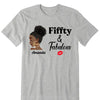 Personalized Fiffty And Fabulous Shirt, Birthday Women Shirt, Since 1974 Shirt, Birthday Shirt, Custom Age Women Shirt