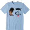Personalized Fiffty And Fabulous Shirt, Birthday Women Shirt, Since 1974 Shirt, Birthday Shirt, Custom Age Women Shirt