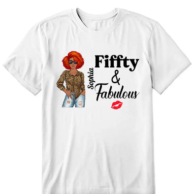 Personalized Fiffty And Fabulous Shirt, Birthday Women Shirt, Since 1974 Shirt, Birthday Shirt, Custom Age Women Shirt