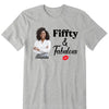 Personalized Photo Fiffty And Fabulous Shirt, Birthday Women Shirt, Since 1974 Shirt, Birthday Shirt, Custom Age Women Shirt