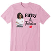 Personalized Photo Fiffty And Fabulous Shirt, Birthday Women Shirt, Since 1974 Shirt, Birthday Shirt, Custom Age Women Shirt