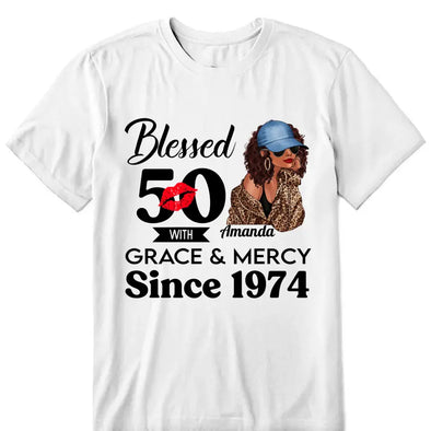 50th Birthday Shirts For Women, Blessed Birthday Tee Shirt, Custom Birthday Tee, Blessed By God, 1972 Birthday Shirt, Birthday Party Tee