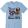 50th Birthday Shirts For Women, Blessed Birthday Tee Shirt, Custom Birthday Tee, Blessed By God, 1972 Birthday Shirt, Birthday Party Tee