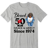 Customized 50th Birthday Shirts For Women, Blessed Birthday Tee Shirt, Custom Birthday Tee, Blessed By God, 1972 Birthday Shirt, Birthday Party Tee