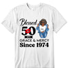 Customized 50th Birthday Shirts For Women, Blessed Birthday Tee Shirt, Custom Birthday Tee, Blessed By God, 1972 Birthday Shirt, Birthday Party Tee