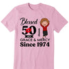 Customized 50th Birthday Shirts For Women, Blessed Birthday Tee Shirt, Custom Birthday Tee, Blessed By God, 1972 Birthday Shirt, Birthday Party Tee