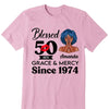 Customized 50th Birthday Shirts For Women, Blessed Birthday Tee Shirt, Custom Birthday Tee, Blessed By God, 1972 Birthday Shirt, Birthday Party Tee