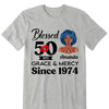 Customized 50th Birthday Shirts For Women, Blessed Birthday Tee Shirt, Custom Birthday Tee, Blessed By God, 1972 Birthday Shirt, Birthday Party Tee
