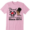 Customized 50th Birthday Shirts For Women, Blessed Birthday Tee Shirt, Custom Birthday Tee, Blessed By God, 1972 Birthday Shirt, Birthday Party Tee