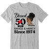 Customized 50th Birthday Shirts For Women, Blessed Birthday Tee Shirt, Custom Birthday Tee, Blessed By God, 1972 Birthday Shirt, Birthday Party Tee