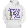Stepping into my 50th Birthday Like A Boss Shirt, Glitter Bling Birthday Shirt, Women 50th Birthday Shirt, Birthday Boss Shirt