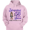 Stepping into my 50th Birthday Like A Boss Shirt, Glitter Bling Birthday Shirt, Women 50th Birthday Shirt, Birthday Boss Shirt