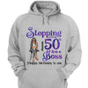 Stepping into my 50th Birthday Like A Boss Shirt, Glitter Bling Birthday Shirt, Women 50th Birthday Shirt, Birthday Boss Shirt
