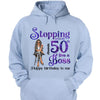 Stepping into my 50th Birthday Like A Boss Shirt, Glitter Bling Birthday Shirt, Women 50th Birthday Shirt, Birthday Boss Shirt