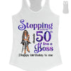 Stepping into my 50th Birthday Like A Boss Shirt, Glitter Bling Birthday Shirt, Women 50th Birthday Shirt, Birthday Boss Shirt