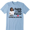 Personalized Photo Faith and 50th Farvor Living My Best Life Shirt, Birthday Women Shirt, Since 1974 Shirt, Birthday Shirt