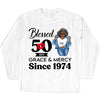 Customized 50th Birthday Shirts For Women, Blessed Birthday Tee Shirt, Custom Birthday Tee, Blessed By God, 1972 Birthday Shirt, Birthday Party Tee