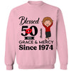 Customized 50th Birthday Shirts For Women, Blessed Birthday Tee Shirt, Custom Birthday Tee, Blessed By God, 1972 Birthday Shirt, Birthday Party Tee
