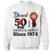 Customized 50th Birthday Shirts For Women, Blessed Birthday Tee Shirt, Custom Birthday Tee, Blessed By God, 1972 Birthday Shirt, Birthday Party Tee