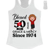 Customized 50th Birthday Shirts For Women, Blessed Birthday Tee Shirt, Custom Birthday Tee, Blessed By God, 1972 Birthday Shirt, Birthday Party Tee