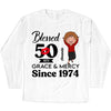 Customized 50th Birthday Shirts For Women, Blessed Birthday Tee Shirt, Custom Birthday Tee, Blessed By God, 1972 Birthday Shirt, Birthday Party Tee