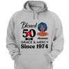 Customized 50th Birthday Shirts For Women, Blessed Birthday Tee Shirt, Custom Birthday Tee, Blessed By God, 1972 Birthday Shirt, Birthday Party Tee