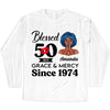 Customized 50th Birthday Shirts For Women, Blessed Birthday Tee Shirt, Custom Birthday Tee, Blessed By God, 1972 Birthday Shirt, Birthday Party Tee