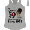 Customized 50th Birthday Shirts For Women, Blessed Birthday Tee Shirt, Custom Birthday Tee, Blessed By God, 1972 Birthday Shirt, Birthday Party Tee