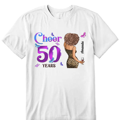 Customized Cheers To 50 1972 Shirt - Vintage 1972 Shirt, 50th Birthday Unique Gifts For Woman, 50th Birthday Ideas, Turning 50 Years Old Cotton Shirt