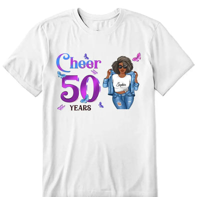 Customized Cheers To 50 1972 Shirt - Vintage 1972 Shirt, 50th Birthday Unique Gifts For Woman, 50th Birthday Ideas, Turning 50 Years Old Cotton Shirt
