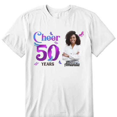 Customized Cheers To 50 1972 Shirt - Vintage 1972 Shirt, 50th Birthday Unique Gifts For Woman, 50th Birthday Ideas, Turning 50 Years Old Cotton Shirt