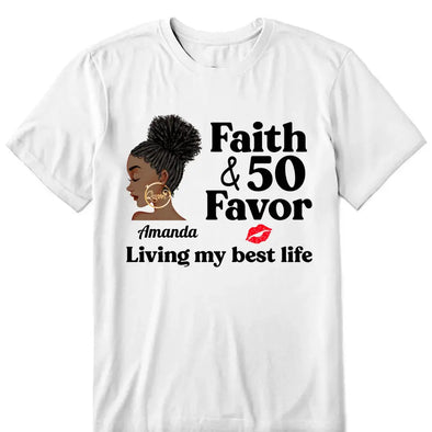 Customized Birthday Queen Faith and Favor Living My Blessed Life, Bling Shirt, Birthday Shirt Women, Birthday shirt