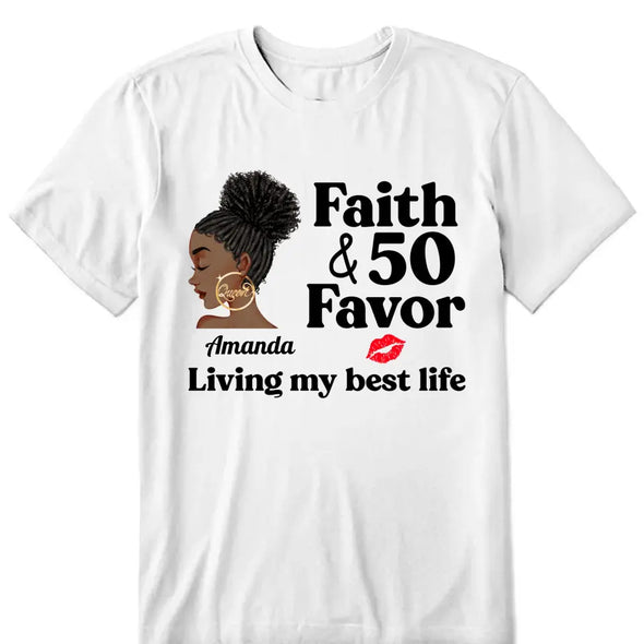 Customized Birthday Queen Faith and Favor Living My Blessed Life, Bling Shirt, Birthday Shirt Women, Birthday shirt
