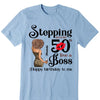 Customized Birthday Queen Stepping Into My 50th Live a Boss shirt, Faith and Favor Living My Blessed Life, Bling Shirt, Birthday Shirt Women, Birthday shirt