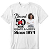 Blessed Grace and Mercy Since 1974 Shirt, Stepping into 50 like a boss, 50th birthday shirt ideas, 50th birthday shirts, 50th birthday shirt ideas for her